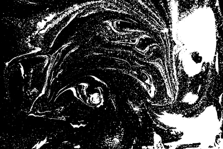 Black and white liquid texture. Watercolor hand drawn marbling illustration. Abstract vector background. Monochrome marble pattern.のイラスト素材