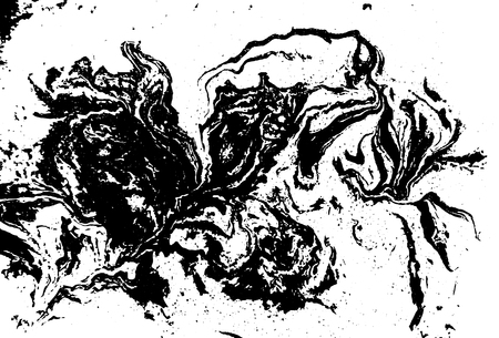 Black and white liquid texture. Watercolor hand drawn marbling illustration. Abstract vector background. Monochrome marble patternのイラスト素材