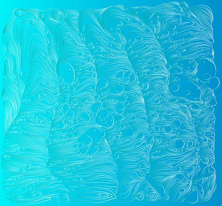 Blue vector pattern. Ocean background with abstract ornaments waves. Wave illustration.のイラスト素材