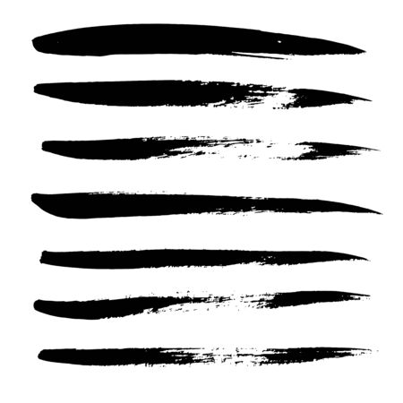 Ink vector brush strokes set. Vector illustration. Grunge hand drawn watercolor texture.のイラスト素材