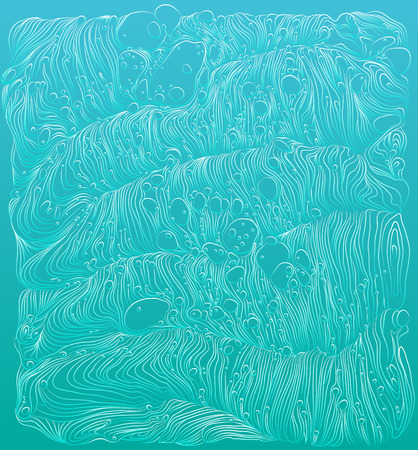 Blue vector pattern. Ocean background with abstract ornaments waves. Wave illustration.のイラスト素材