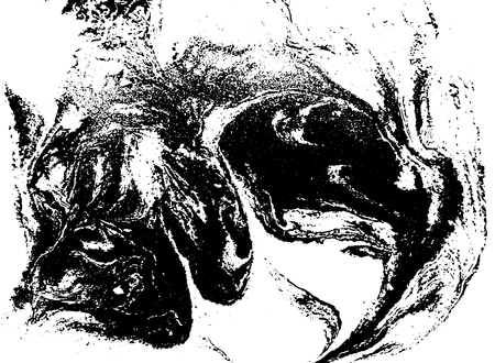 Black and white liquid texture. Watercolor hand drawn marbling illustration. Abstract vector background. Monochrome marble pattern.のイラスト素材