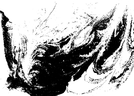 Black and white liquid texture. Watercolor hand drawn marbling illustration. Abstract vector background. Monochrome marble pattern.のイラスト素材