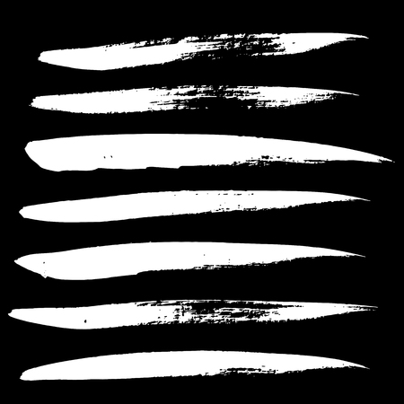Ink vector brush strokes set. Vector illustration. Grunge hand drawn watercolor texture.のイラスト素材