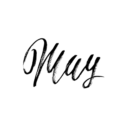 Hand drawn typography lettering. May. Month inscription. Vector Illustration.のイラスト素材