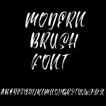 Hand drawn dry brush font.のイラスト素材