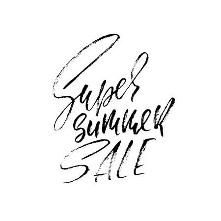 Summer Sale Inscription. Vector handwritten modern dry brush lettering.のイラスト素材