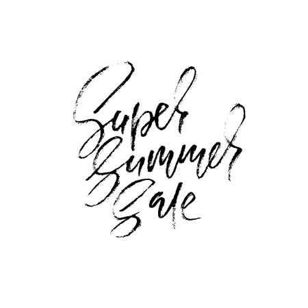 Summer Sale Inscription. Vector handwritten modern dry brush lettering.のイラスト素材