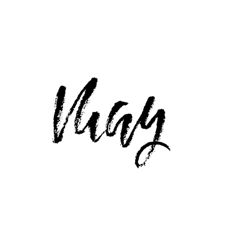 Hand drawn typography lettering. May. Month inscription. Vector Illustrationのイラスト素材