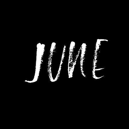 Hand drawn typography lettering. June. Month inscription. Vector Illustration.のイラスト素材