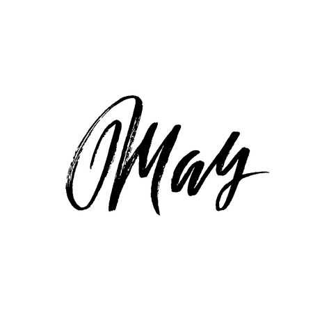 Hand drawn typography lettering. Mayのイラスト素材