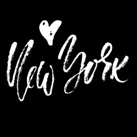 New York lettering. Hand drawn modern dry brush calligraphy. Isolated vector illustrationのイラスト素材