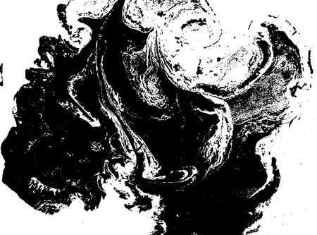 Black and white liquid texture. Watercolor hand drawn marbling illustration. Abstract vector background. Monochrome marble pattern.のイラスト素材