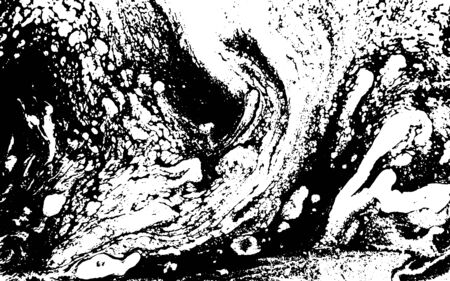 Black and white liquid texture. Watercolor hand drawn marbling illustration. Abstract vector background. Monochrome marble pattern.のイラスト素材