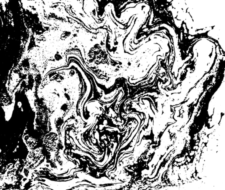 Black and white liquid texture. Watercolor hand drawn marbling illustration. Abstract vector background. Monochrome marble pattern.のイラスト素材