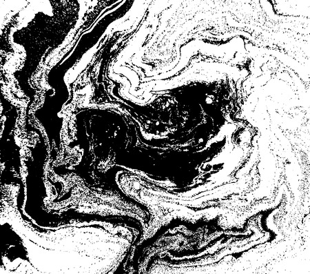 Black and white liquid texture. Watercolor hand drawn marbling illustration.のイラスト素材