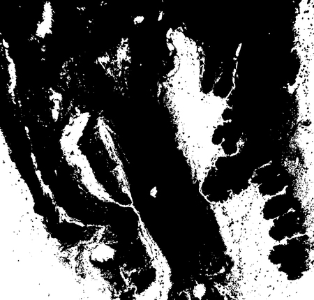 Black and white liquid texture. Watercolor hand drawn marbling illustration. Abstract vector background. Monochrome marble pattern.のイラスト素材