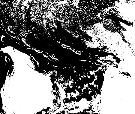 Black and white liquid texture. Watercolor hand drawn marbling illustration. Abstract vector background. Monochrome marble pattern.のイラスト素材