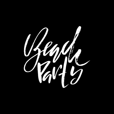 Modern brush calligraphy handwritten phrase, Beach Party.のイラスト素材