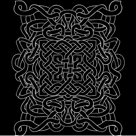 Celtic black and white pattern. Scandinavian ornament. Ribbon background. Vector illustrationのイラスト素材