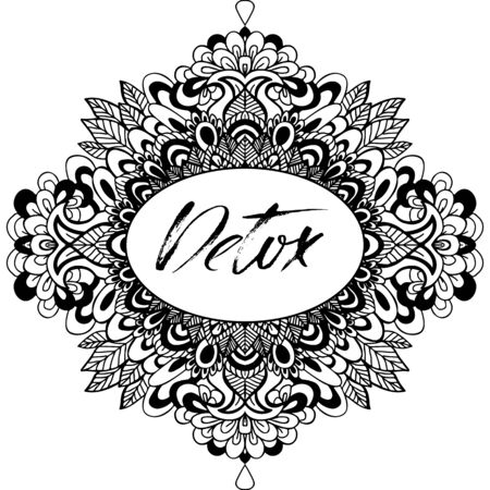 Abstract mandala ornament. Asian pattern. Black and white authentic background. Vector illustration.のイラスト素材