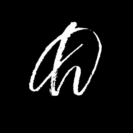 Letter D. Handwritten by dry brush. Rough strokes font. Vector illustration.のイラスト素材