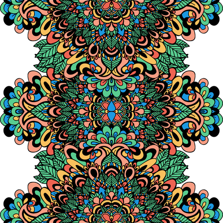 Abstract ethnic ornament. Asian pattern. Colorful authentic background. Vector illustration. Mandala print.のイラスト素材