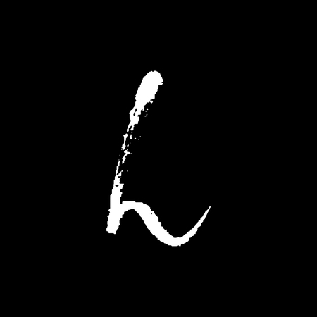 Letter L. Handwritten by dry brush. Rough strokes font. Vector illustration. Grunge style elegant alphabetのイラスト素材