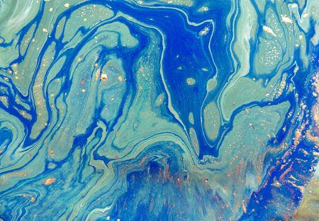 Marbled abstract background. Liquid marble pattern. Colorful marble backdrop. Golden glitter textureの写真素材