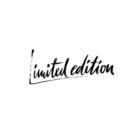 Limited edition. Ink handwritten lettering. Modern dry brush calligraphy. Typography poster design. Vector illustration.の写真素材