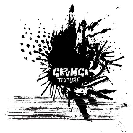 Ink vector brush strokes. Vector illustration. Grunge hand drawn watercolor texture. Space for text.のイラスト素材