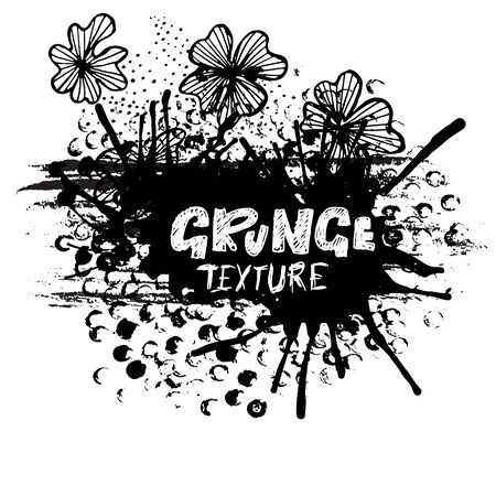 Round dots stamp frame with empty space for your text. Circle shape. Grunge textureのイラスト素材