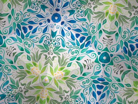 Kaleidoscope texture colorful watercolor leaves. Mosaic pattern