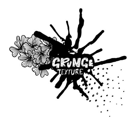 Ink vector brush strokes. Vector illustration. Grunge hand drawn watercolor texture. Space for textのイラスト素材