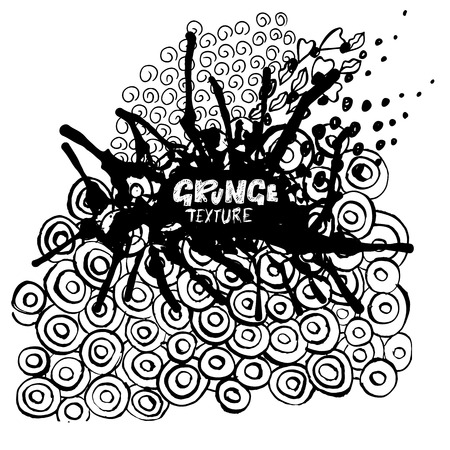 Ink vector brush strokes grunge texture.のイラスト素材