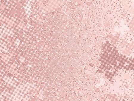 Rose gold sequins texture. Abstract halftone background. Vector golden pattern of round elementsのイラスト素材