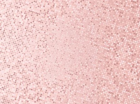 Rose gold sequins texture. Abstract halftone background. Vector golden pattern of round elementsのイラスト素材
