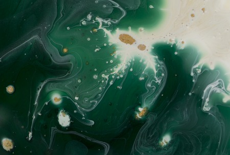 Marble abstract acrylic background. Nature green marbling artwork texture. Golden glitter.の写真素材