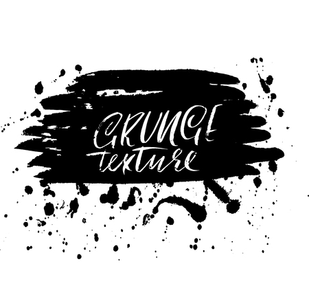 Ink vector brush drops. Vector illustration. Grunge hand drawn watercolor texture. Space for textのイラスト素材