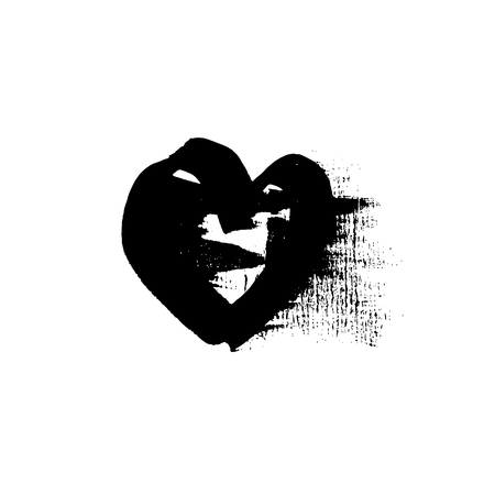 Grunge heart Valentineâs day print.のイラスト素材