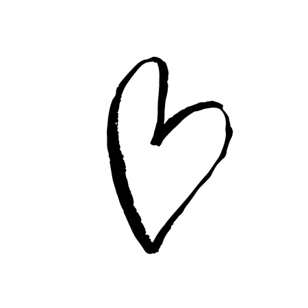 Grunge hand drawn ink heart. Valentine day dry brush print. Vector grunge illustrationのイラスト素材