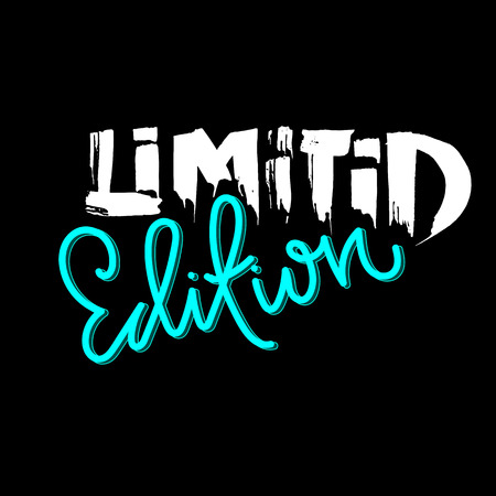 Limited edition. Ink handwritten lettering. Modern dry brush calligraphy. Typography poster design. Vector illustration.のイラスト素材