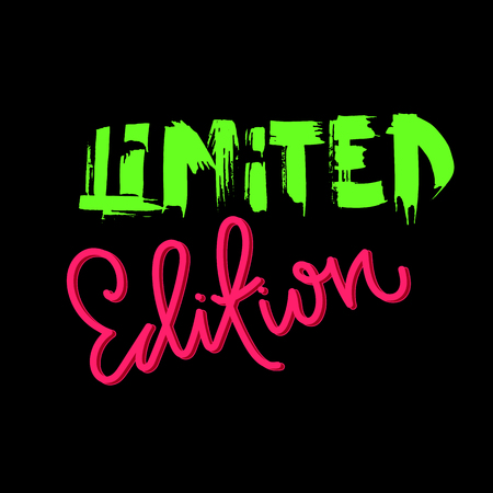 Limited edition. Ink handwritten lettering. Modern dry brush calligraphy. Typography poster design. Vector illustration.のイラスト素材