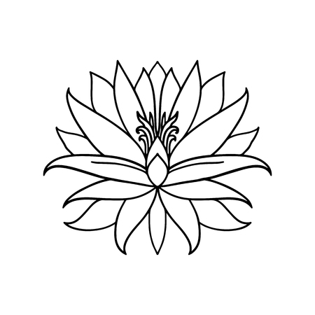 Lotus flower icon on white background.のイラスト素材