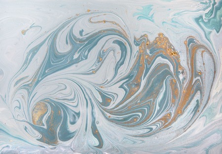 Marble abstract acrylic background. Nature green marbling artwork texture. Golden glitterの写真素材