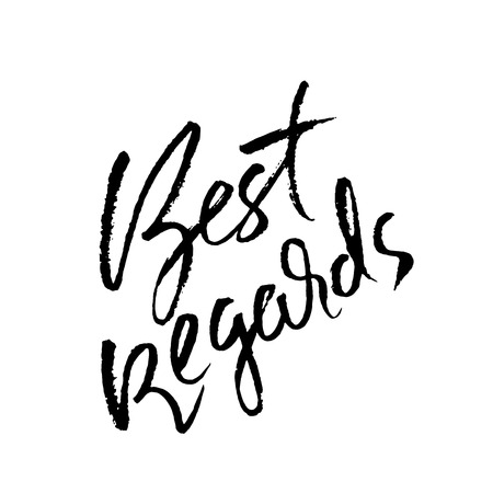 Best Regards. Hand drawn modern dry brush lettering. Handwritten calligraphy card. Vector illustration.のイラスト素材