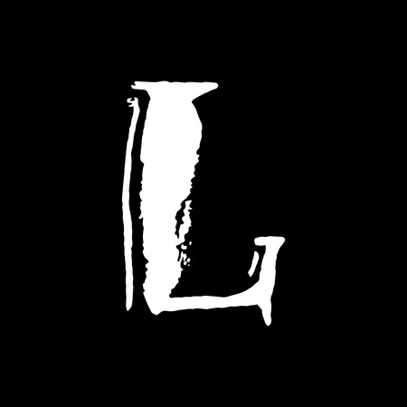 Letter L handwritten by dry brush.のイラスト素材