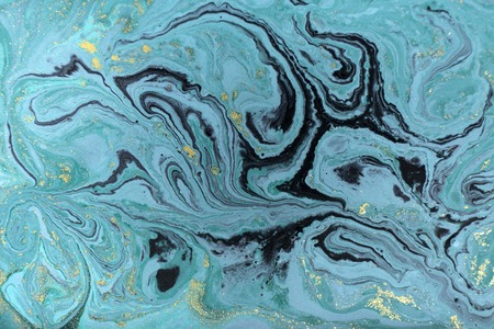 Marble abstract acrylic background. Nature green marbling artwork texture. Golden glitter