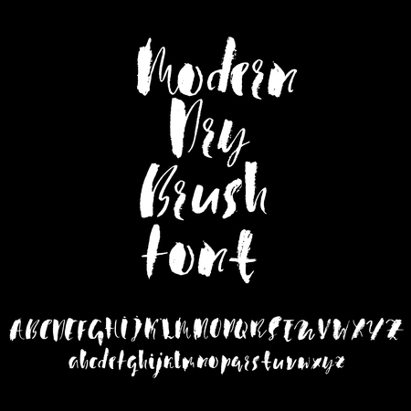 Hand drawn modern dry brush font.のイラスト素材