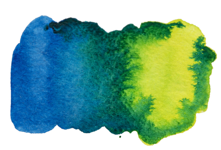 Watercolor hand drawn blue gradient texture isolated on white background.の写真素材